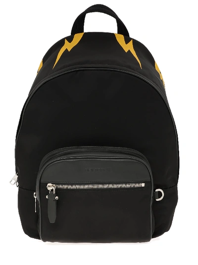 Shop Neil Barrett Thunderbolt Backpack In Black/yellow
