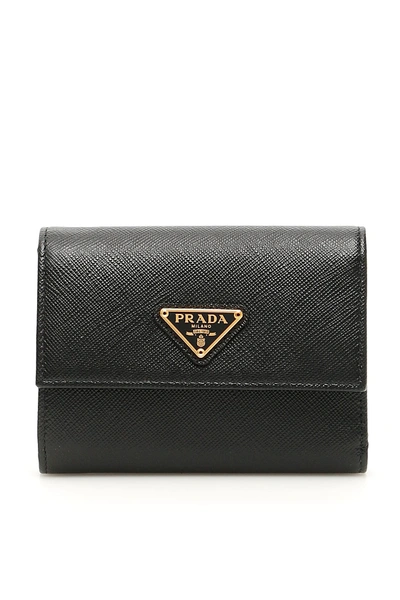 Shop Prada Flap Wallet In Nero (black)