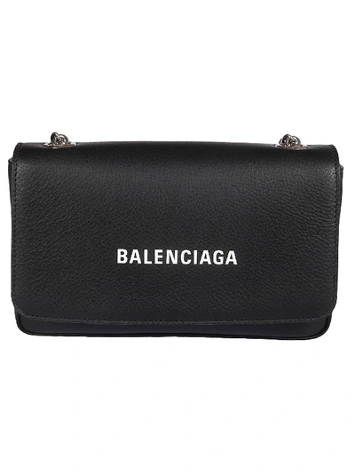 Shop Balenciaga Everyday Chain Wallet In Black