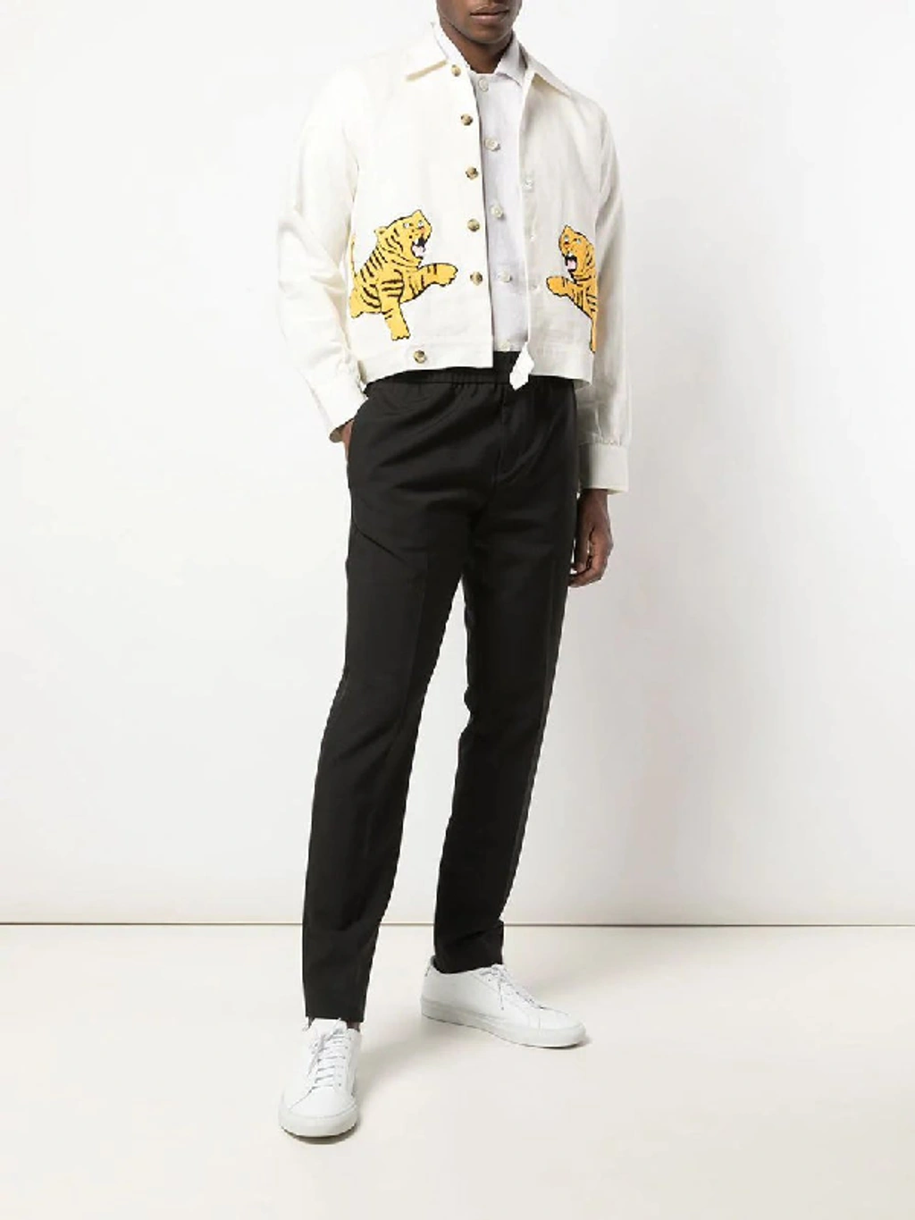 Bode Tiger Rugby Cropped Jacket In White | ModeSens
