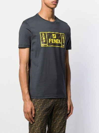 Shop Fendi Roma/amor Print T-shirt In Grey