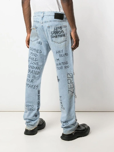 Shop Faith Connexion Graffiti Print Loose Fit Jeans