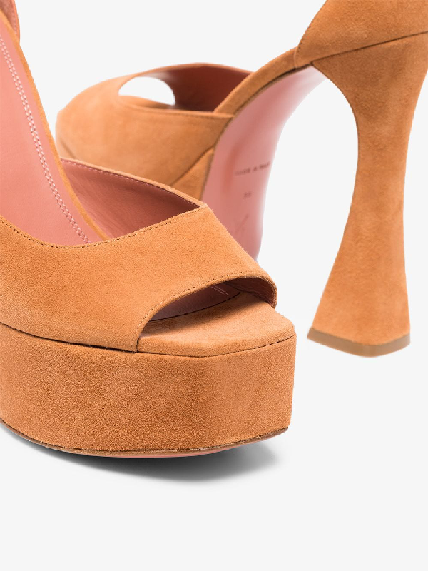 Amina Muaddi X Browns Bianca 140mm Platform Sandals | ModeSens