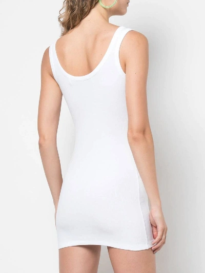 Shop Off-white Buttoned Mini Dress In White