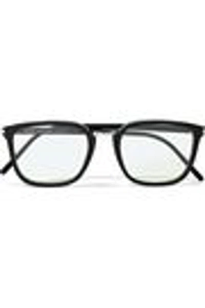 Shop Saint Laurent Square-frame Tortoiseshell Acetate Optical Glasses In Black