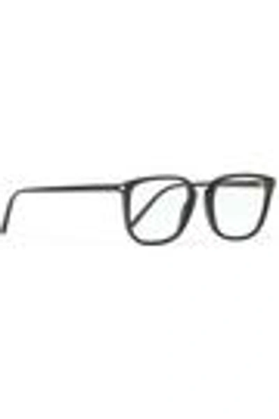 Shop Saint Laurent Square-frame Tortoiseshell Acetate Optical Glasses In Black