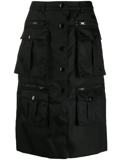 Shop Prada Pocket Nylon Skirt - Black