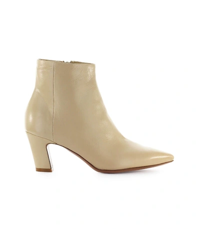 Shop Fiori Francesi Beige Leather Ankle Boot In Beige (beige)