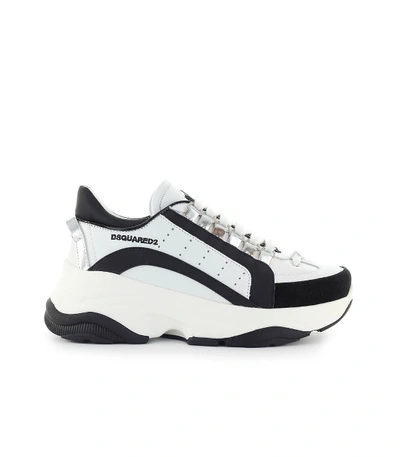 Shop Dsquared2 Bumpy 551 White Black Sneaker In Bianco / Nero (white)