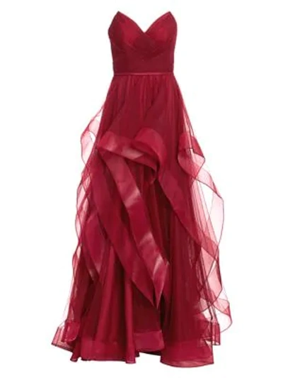 Shop Basix Black Label Women's Sweetheart Cascade Gown In Wine