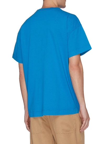Shop Acne Studios Logo Print Oversized T-shirt In Light Blue