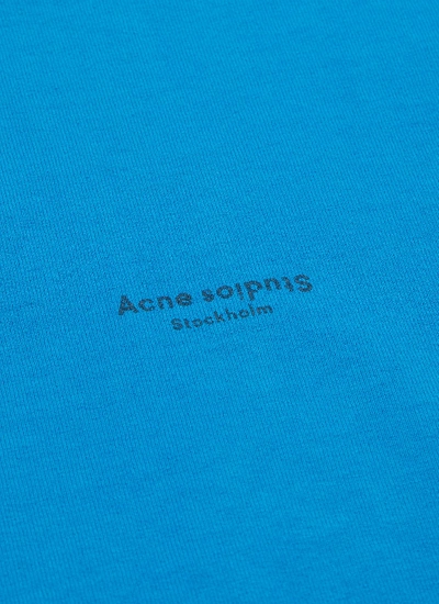 Shop Acne Studios Logo Print Oversized T-shirt In Light Blue