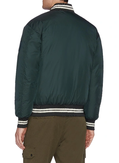 Shop Moncler 'exmoor' Corduroy Panel Down Bomber Jacket In Green