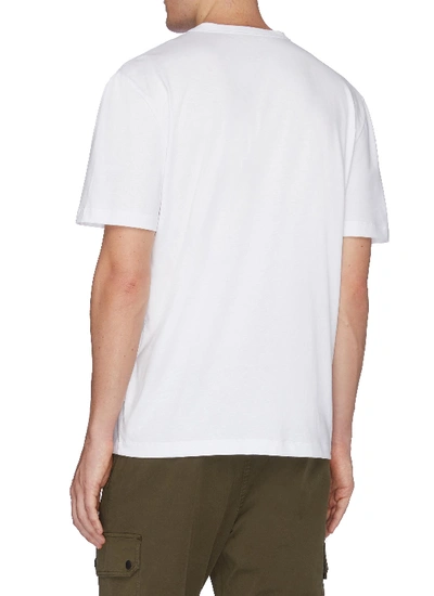 Shop Moncler Logo Velvet Flock Print T-shirt In White