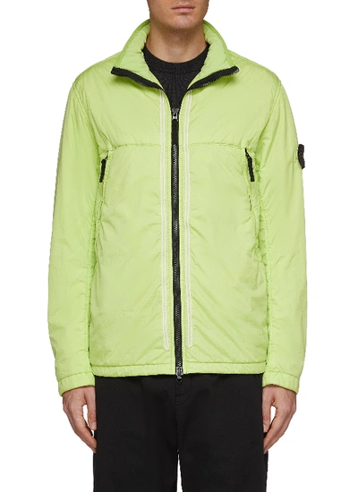 Shop Stone Island Crinkle Reps Jacket In Neon Yellow