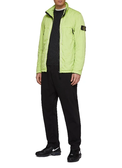 Shop Stone Island Crinkle Reps Jacket In Neon Yellow
