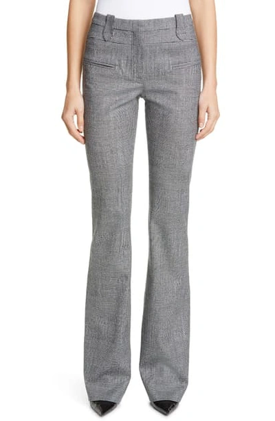 Shop Altuzarra Glen Plaid Bootcut Serge Pants In Black/ White