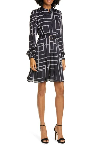 Shop Joie Tasma Geo Print Long Sleeve Dress In Midnight