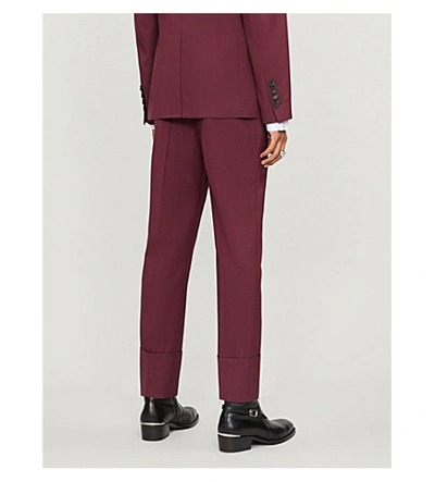 Shop Vivienne Westwood Puppytooth Cropped Wool Trousers In Red Navy