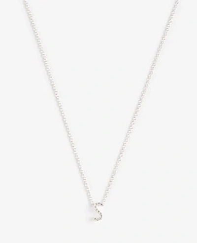 Shop Ann Taylor Pave Sterling Silver Initial Necklace In Metallic