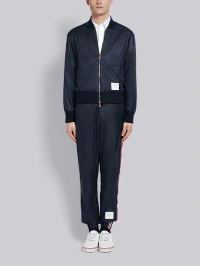 Shop Thom Browne Rwb Stripe Ripstop Track Pants In Blue