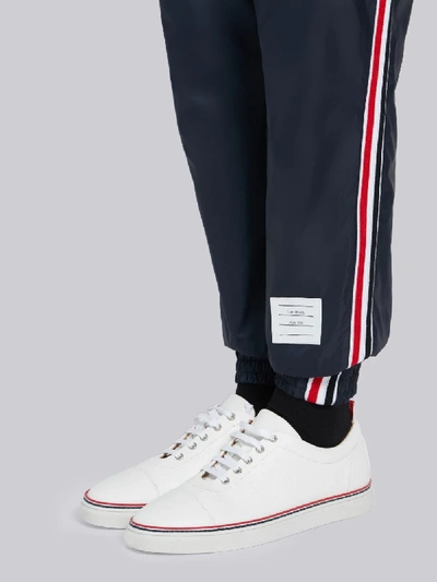 Shop Thom Browne Rwb Stripe Ripstop Track Pants In Blue