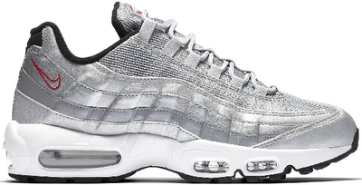 Pre-owned Nike Air Max 95 Silver Bullet In Metallic Silver/varsity Red-white-black  | ModeSens