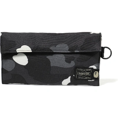 Pre-owned Bape  X Porter City Camo Long Wallet Black