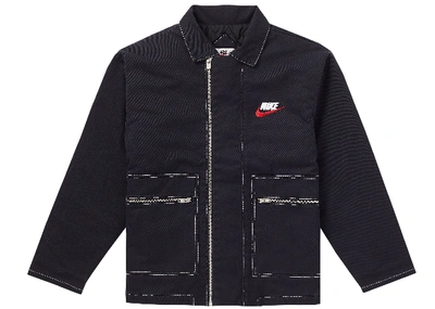 Pre-owned Supreme  Nike Double Zip Quilted Work Jacket Black