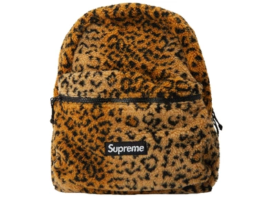 Pre-owned Supreme  Leopard Fleece Backpack Yellow