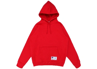 Pre-owned Supreme Champion Hooded Sweatshirt (ss18) Red | ModeSens