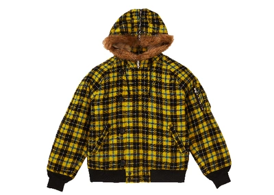 Pre-owned Supreme  Wool N-2b Jacket Yellow Plaid