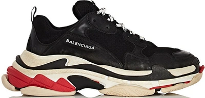 Pre-owned Balenciaga Triple S Black White Red (2018 Reissue) In Black/white-red