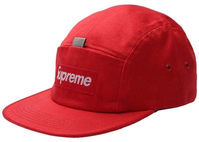 Pre-owned Supreme  Reflective Tab Pocket Camp Cap Red