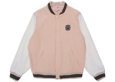 Pre-owned Supreme  Lacoste Wool Varsity Jacket Peach