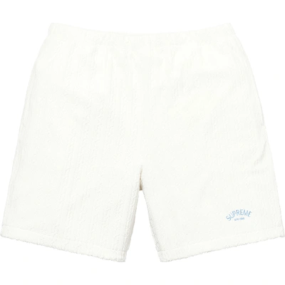 Pre-owned Cable Knit Terry Short White
