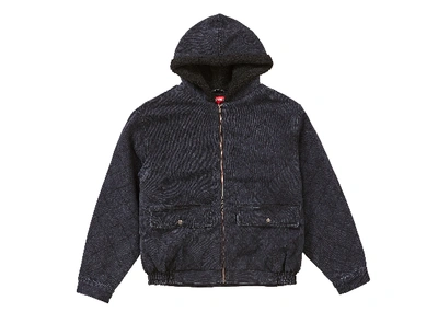 Pre-owned Supreme  Quilted Denim Pilot Jacket Washed Black