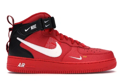 Pre-owned Nike Air Force 1 Mid Utility University Red In University  Red/white-black-tour Yellow