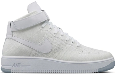 Pre-owned Nike Air Force 1 Ultra Flyknit Mid Triple White In White/white |  ModeSens
