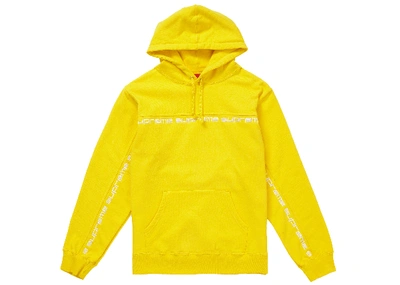 Pre-owned Supreme  Text Stripe Hooded Sweatshirt Yellow