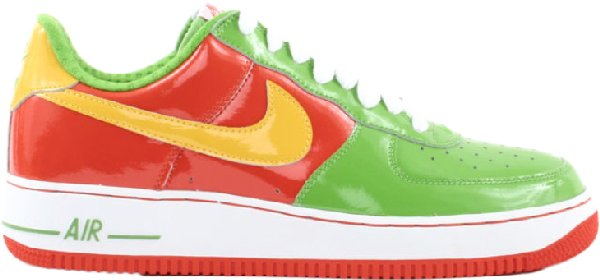 nike air force 1 green and orange