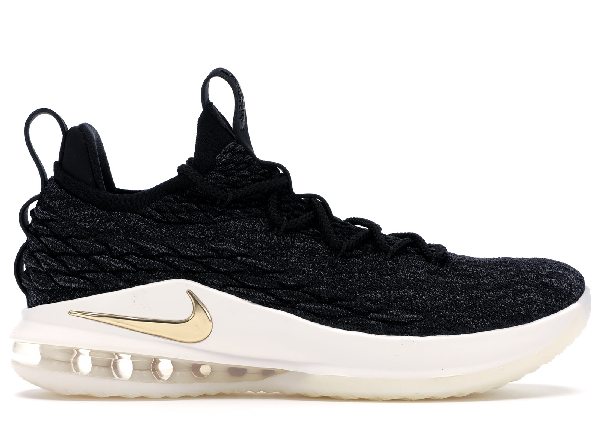 lebron 15 black and metallic gold