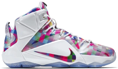 Pre-owned Nike  Lebron 12 Ext Prism In Multi-color/university Red-white