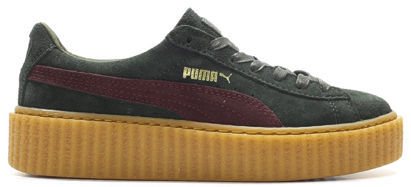 puma creepers green bordeaux