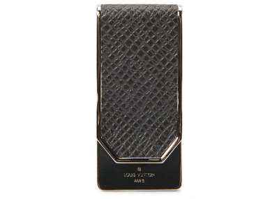 Pre-owned Louis Vuitton  Money Clip Club Taiga Logo Black Silver