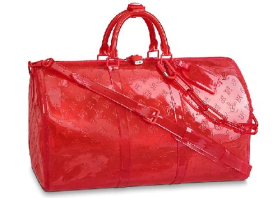 Pre-owned Louis Vuitton  Keepall Bandouliere Monogram 50 Red