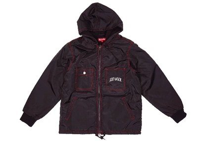 Pre-owned Supreme  Sherpa Lined Nylon Zip Up Jacket Black