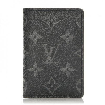 Pre-owned Louis Vuitton Pocket Organizer Monogram Eclipse Black
