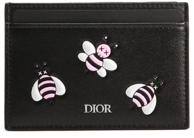 DIOR Pre-owned  X Kaws Card Holder Pink Bees Black