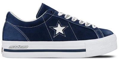 Pre-owned Converse  One Star Platform Ox Mademe Medieval Blue (w) In Medieval Blue/white